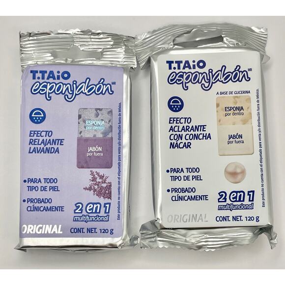 T.TAiO Esponjabon Lavender & Mother of Pearl Soap Sponge New!!! - Picture 8 of 9